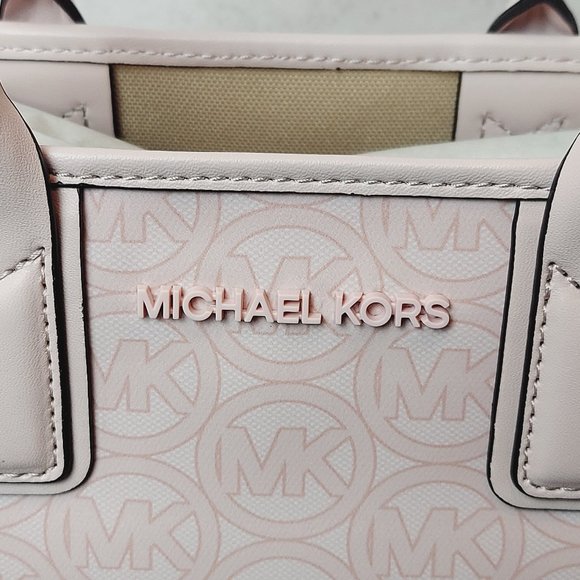 NWT MICHAEL KORS JODIE SMALL LOGO JACQUARD TOTE (POWDER BLUSH) - Picture 10 of 13